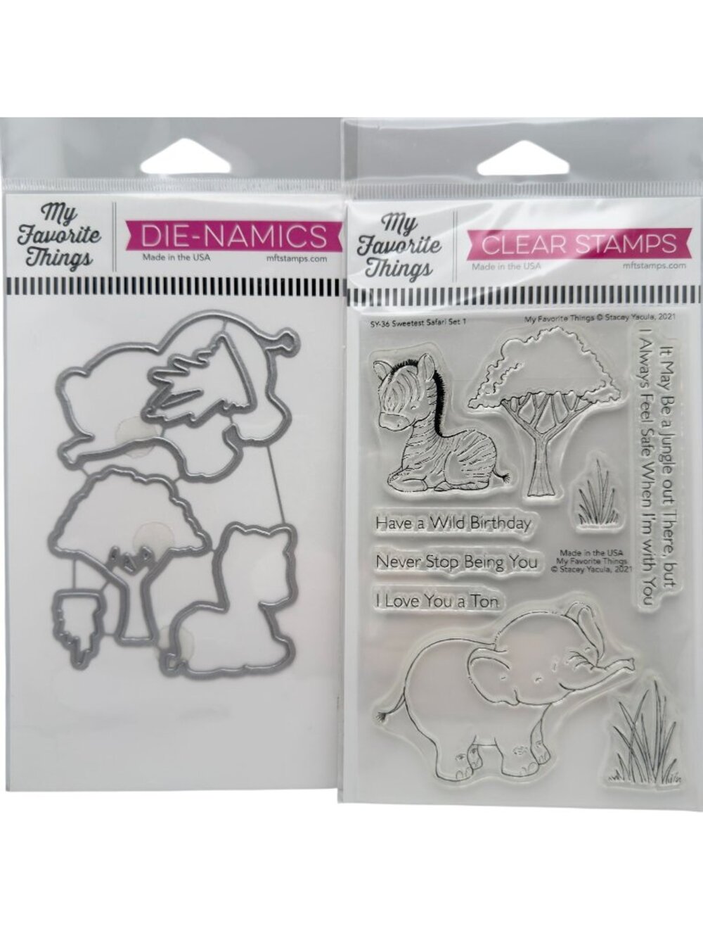My Favorite Things Sweetest Safari Set 1 Clear Stamps Die-Namics Cardmaking NEW